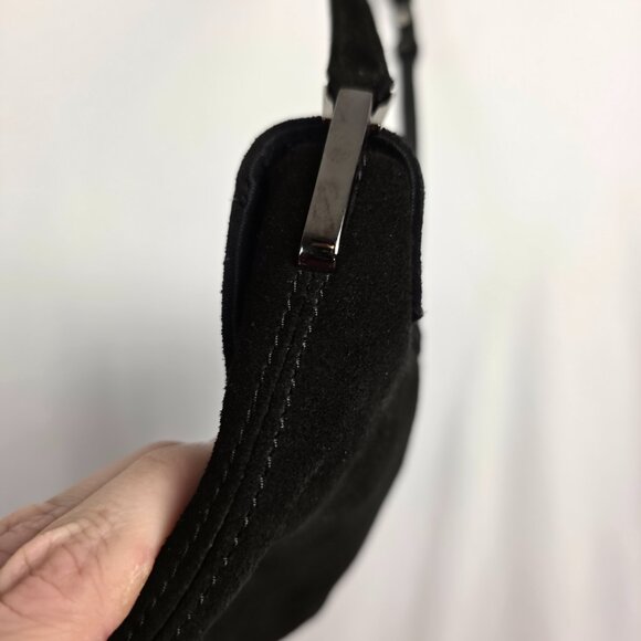 Coletta 90s Vintage Black Suede Flap Bag - Picture 9 of 11
